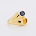 Bague double Jonc or jaune, saphir jaune, saphir bleu 58 Facettes 381