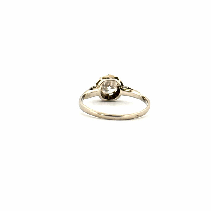 Bague 50 Solitaire Or Blanc 18k & Diamant 58 Facettes 94-GS32411