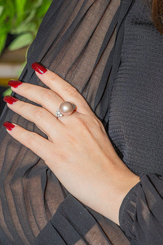 Bague 63 Bague Or blanc Perle 58 Facettes 3088472CN