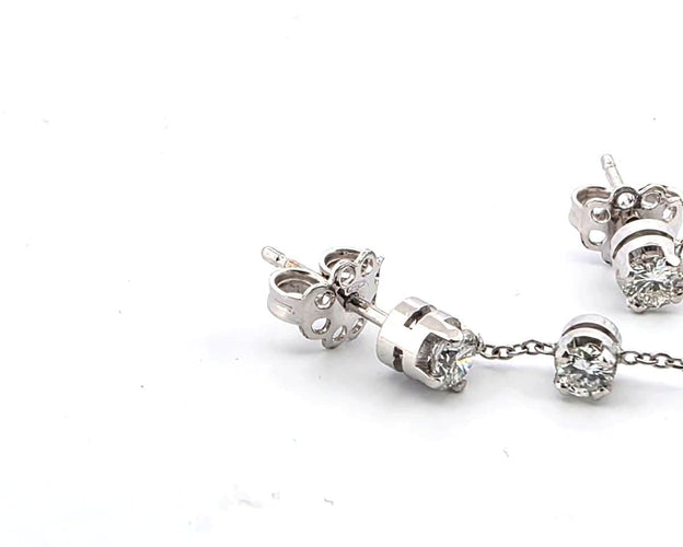Boucles d'oreilles Boucles d'oreilles en or blanc 18 carats avec perles de Tahiti et diamants 58 Facettes