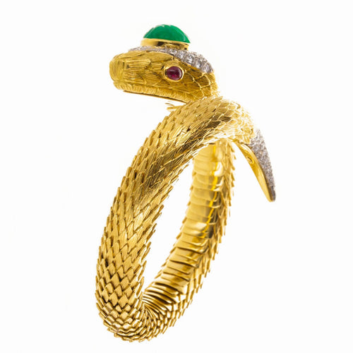 Bracelet David Webb - Bracelet Serpent Or et Platine 58 Facettes 2.18227
