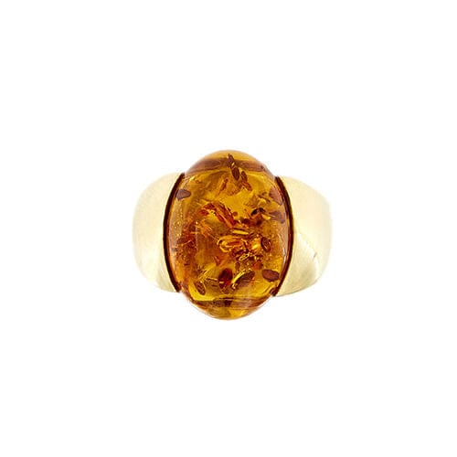 Bague 55 Bague en or jaune avec ambre 58 Facettes 31322