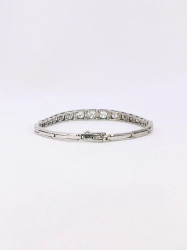 Bracelet Bracelet ligne diamants or blanc platine 58 Facettes J437