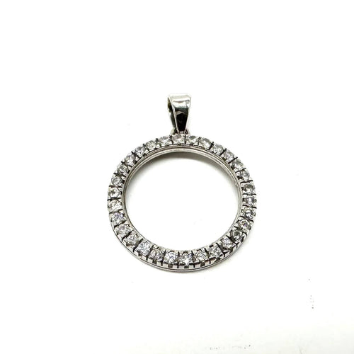 Pendentif Pendentif or blanc et diamants 58 Facettes Z15B50618