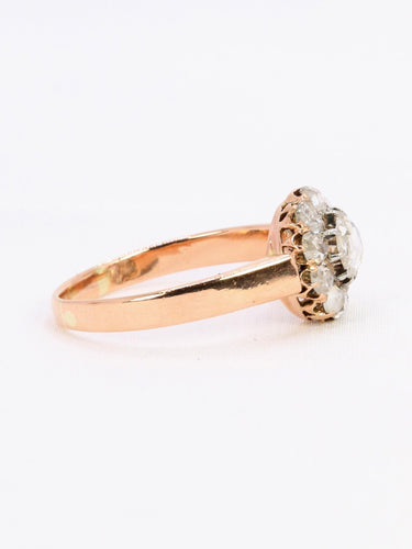 Bague 58 Bague marguerite or rose diamants taille rose 0.7 carat 58 Facettes 1090.4