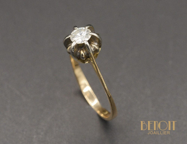 Bague 56 Solitaire or rose diamant 58 Facettes A10472