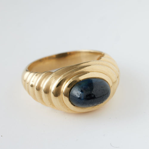 Bague 51 Bague or jaune saphir cabochon 58 Facettes