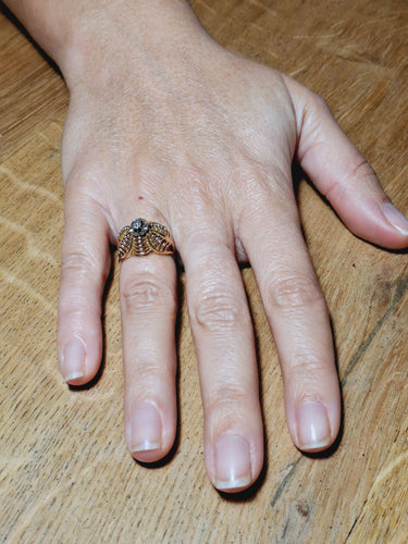 Bague 51 Bague Art Nouveau Or jaune et Diamant 58 Facettes