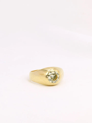 Bague 55 Bague jonc or diamant champagne 1,4 ct 58 Facettes J309