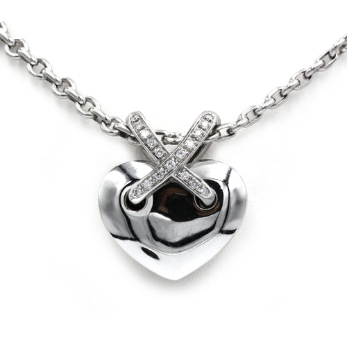 Gold Diamond Heart Link Pendant Necklace - CHAUMET 