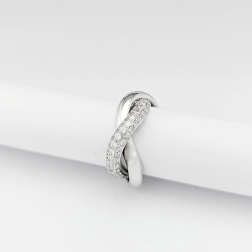 Bague 48 Bague Poiray « Tresse » en or blanc et diamants 58 Facettes 32675