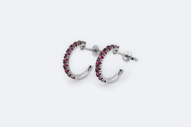 Boucles d'oreilles Oro Bianco Orecchini in oro bianco con rubini 58 Facettes ORC71