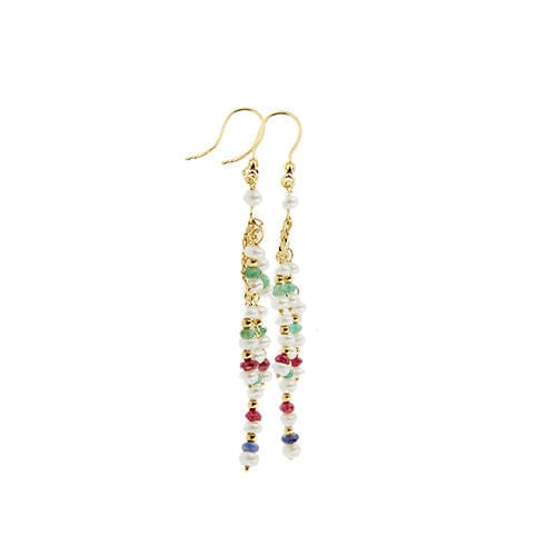 Boucles d'oreilles Boucles d'oreilles avec perles et pierres précieuses 58 Facettes 29104