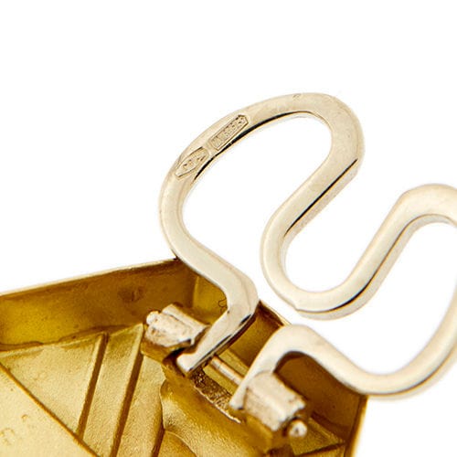 Boutons de manchette Deux boutons de manchette en or avec cache-bouton 58 Facettes 37572