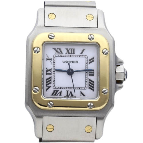 Orologio Cartier Orologio Santos Donna Oro Giallo 18K E Acciaio 58 Facettes MT45195