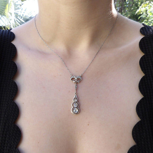 Collier Collier goutte de diamant en or 58 Facettes