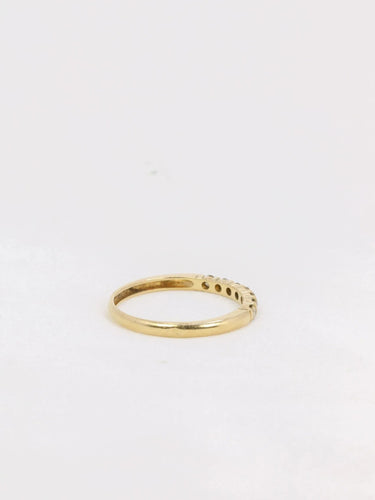 Bague 54 Demi alliance vintage or diamants jaunes 58 Facettes J184