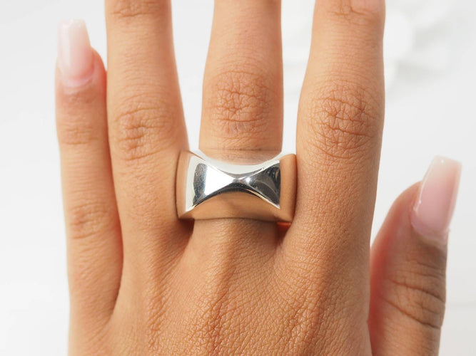 Bague 52 Bague Hermès vintage Palmyre en argent 58 Facettes 33194