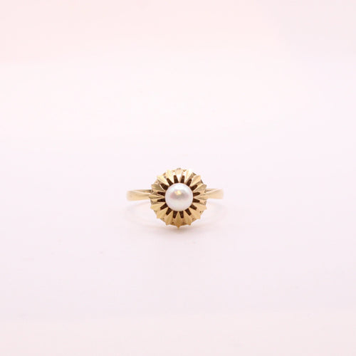 Bague 56 Bague perle blanche décor de palmettes 58 Facettes