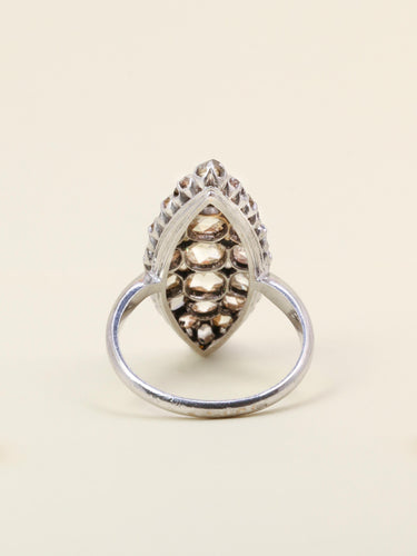 Bague marquise or blanc diamants taille rose 58 Facettes 1142.3