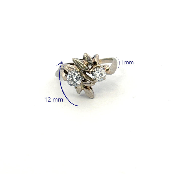 Bague 50 Bague Toi & Moi Or Blanc 14k Diamants 58 Facettes 104-GS34495