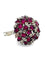 Bague 58 Bague ancienne or blanc diamants 0,35 ct et rubis 58 Facettes