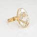 Bague 54 Bague or jaune diamants et cristal de roche 58 Facettes G13575