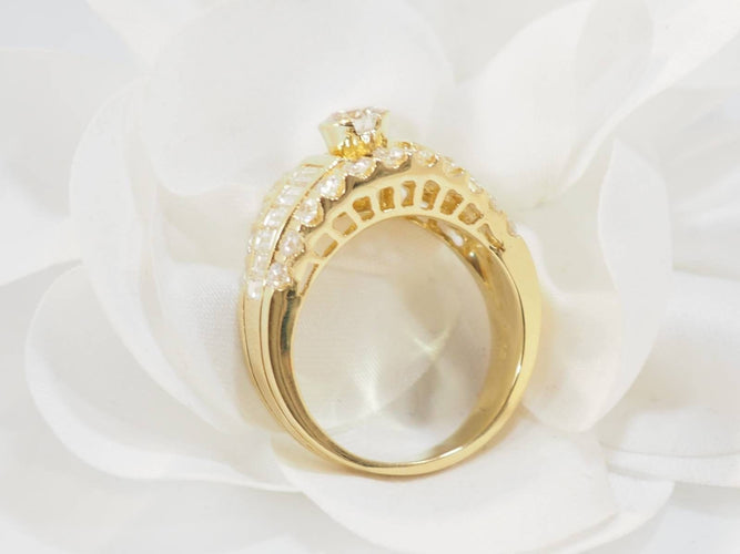 Bague 59 Bague solitaire en or jaune et diamants 58 Facettes 33468