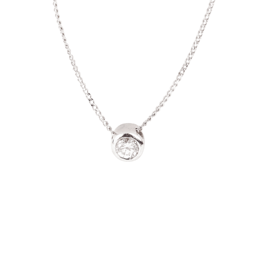 Halskjede Halskjede anheng i hvitt gull 18k og briljantslipt diamant 58 Facettes 135024C/135024D