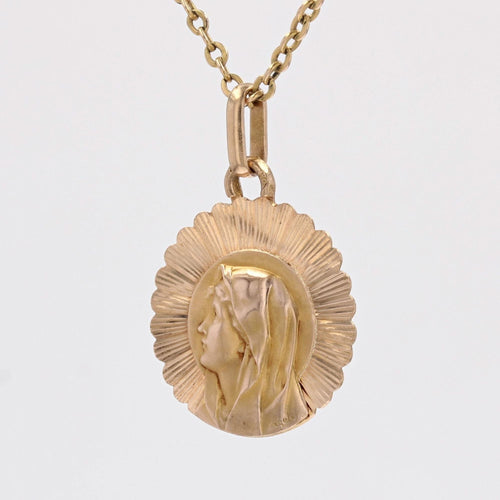 Pendentif Médaille or rose Vierge Marie rayonnante 58 Facettes CVP115