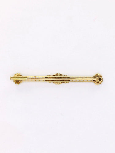 Broche Broche barrette Art Nouveau or jaune perles fines 58 Facettes 1095.8