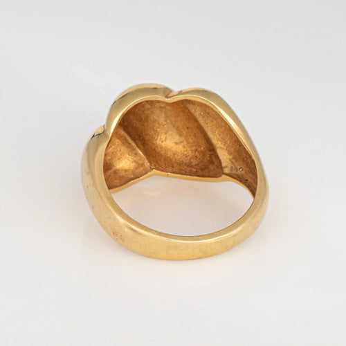 Bague 60 Bague cocktail vintage en or jaune 18 carats avec dôme cannelé 58 Facettes G13746