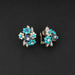 Boucles d'oreilles Paire de boucles d'oreilles en or et platine sertie de diamants, turquoises et diamants. Alfred HANNE 58 Facettes