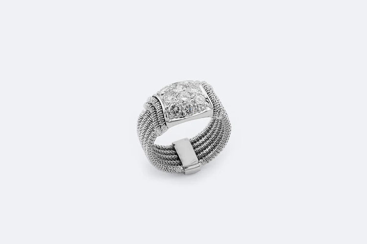 Bague 20 / Oro Bianco Fascia in oro bianco con diamanti 58 Facettes ANL668