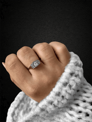 Bague 59 Anello con Diamanti 58 Facettes