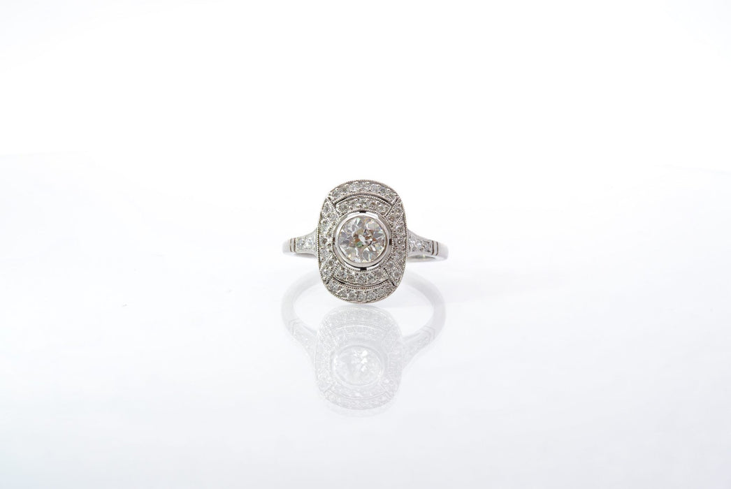 Ring Art Deco platina diamanten