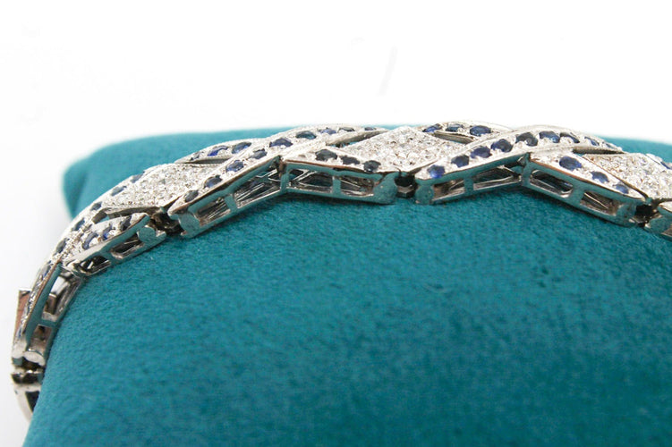 Bracelet Bracelet or blanc, diamants et saphirs 58 Facettes 240055