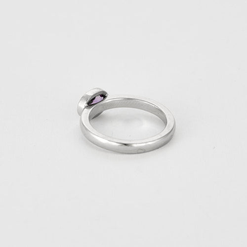 Bague 53 Bague or gris et améthyste 58 Facettes BIA09142