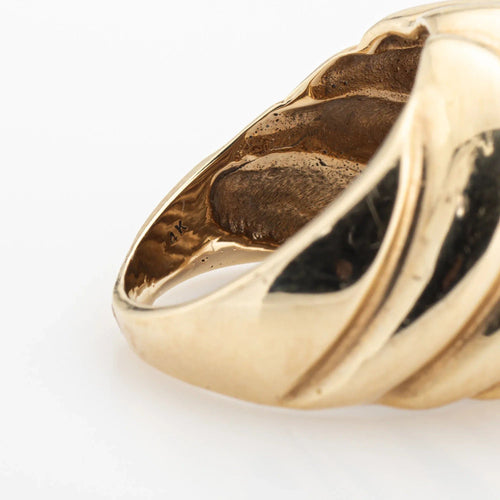 Bague 56.5 Bague en or cannelée vintage des années 70 58 Facettes G13427