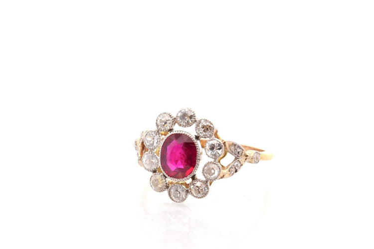 Bague 52.5 Bague ancienne rubis et diamants 58 Facettes 27583