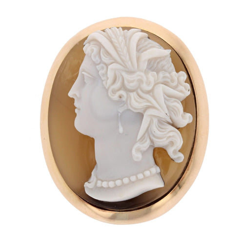 Broche Broche ancienne camée sur agate 58 Facettes 25-076