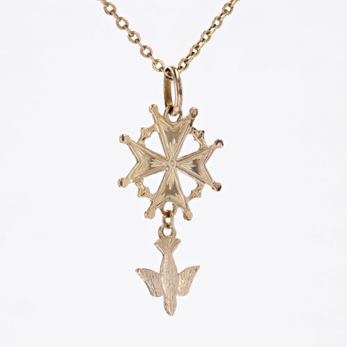 Pendentif Croix protestante or jaune 58 Facettes CVP144