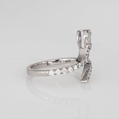 Bague Bague serpent en or blanc 14 carats, diamants, taille 6, bijoux de qualité supérieure, tailles mixtes 58 Facettes G14066