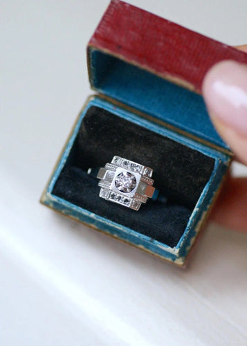 Bague 54 Bague Art déco Géométrique Diamants 58 Facettes