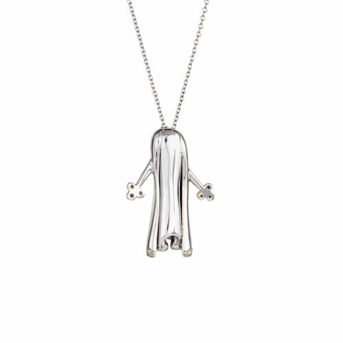 Collier Collier fantôme en or blanc et diamants 58 Facettes G13708