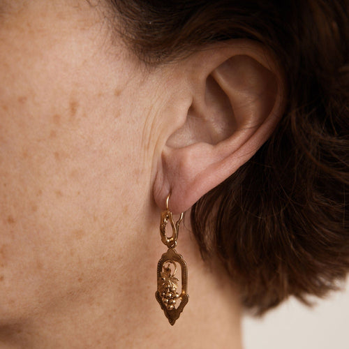 Boucles d'oreilles Paire de pendants d'oreilles, fin XIXème 58 Facettes