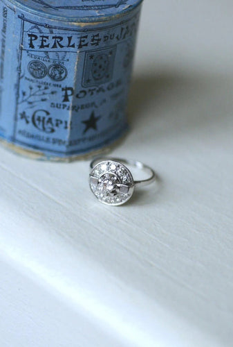Bague 55.5 Bague Cible Art Déco Or Blanc Platine Diamant 58 Facettes
