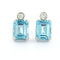 Boucles d'oreilles Boucles d'oreilles en or blanc avec topazes et diamants taille brillant 58 Facettes