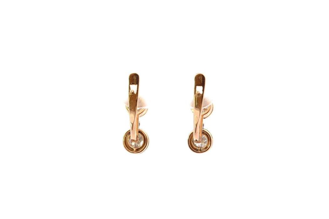 Boucles d'oreilles Boucles d'oreilles diamants en or et émail 58 Facettes