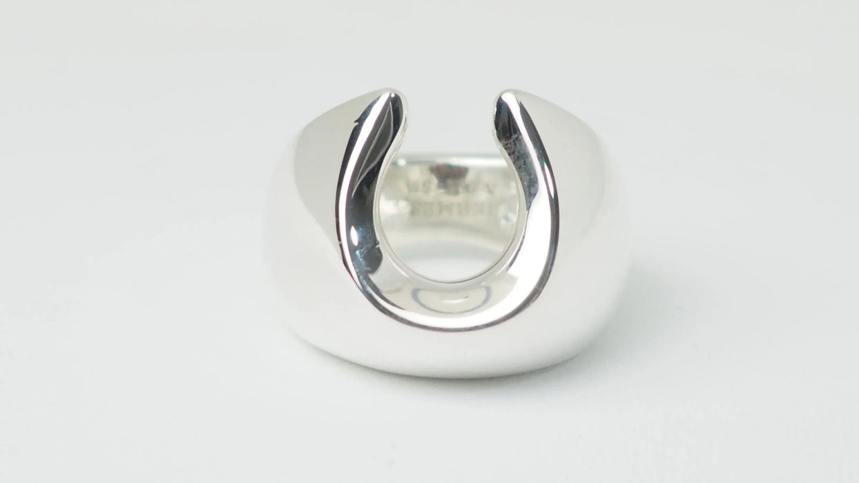 Bague HERMES - Bague fer à cheval en argent 58 Facettes 32825